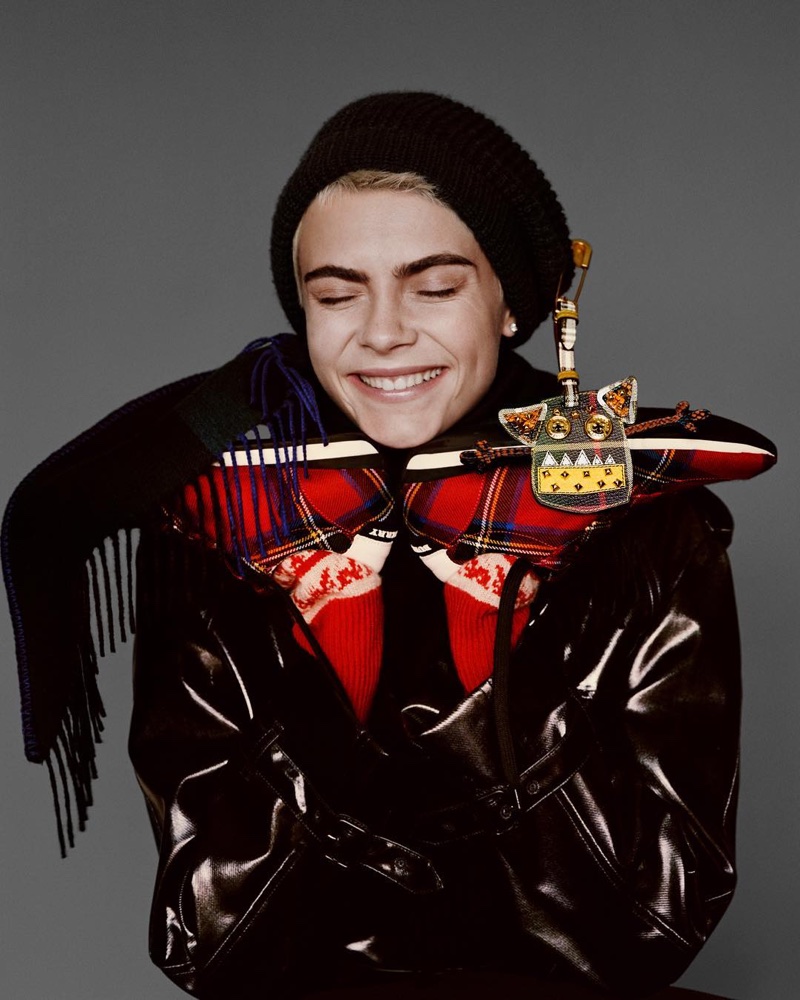 Cara Delevingne is all smiles in Burberry's Holiday 2017 campaign