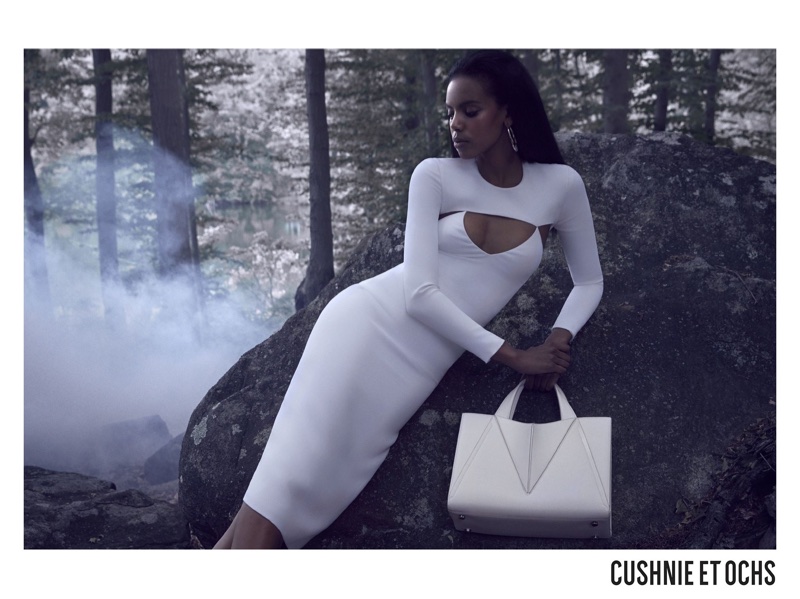Grace Mahary models bodycon silhouettes in Cushnie et Ochs' fall-winter 2017 campaign