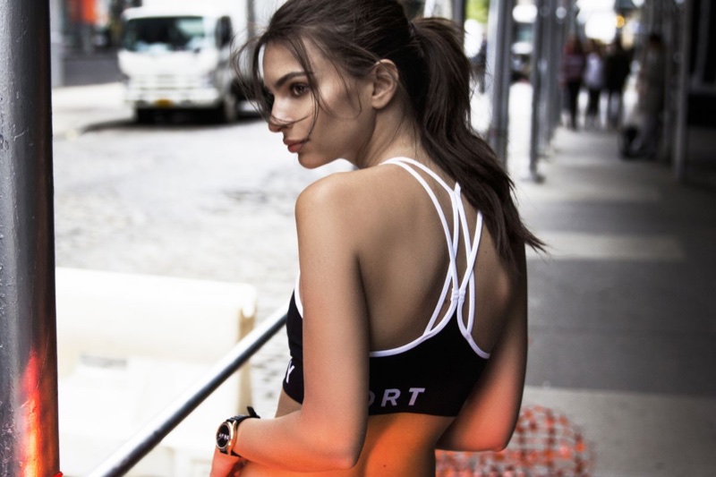 Emily Ratajkowski poses in New York City for DKNY Minute campaign
