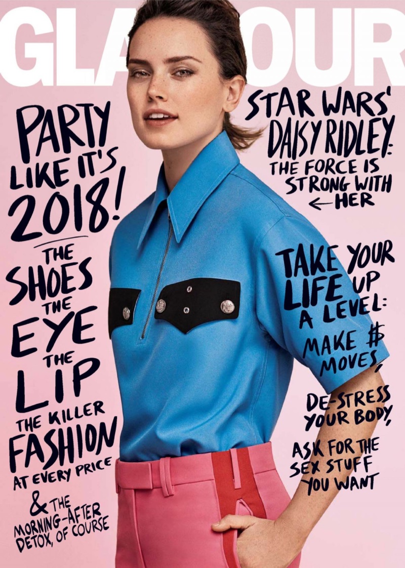 Daisy Ridley on Glamour Magazine January 2018 Cover