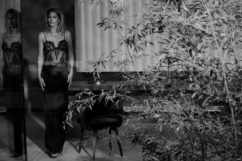 Photographed in black and white, Doutzen Kroes stars in Hunkemöller lingerie campaign