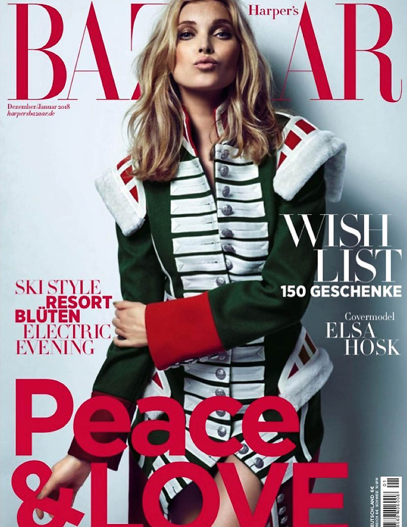 Elsa Hosk on Harper's Bazaar Germany December 2017 Cover