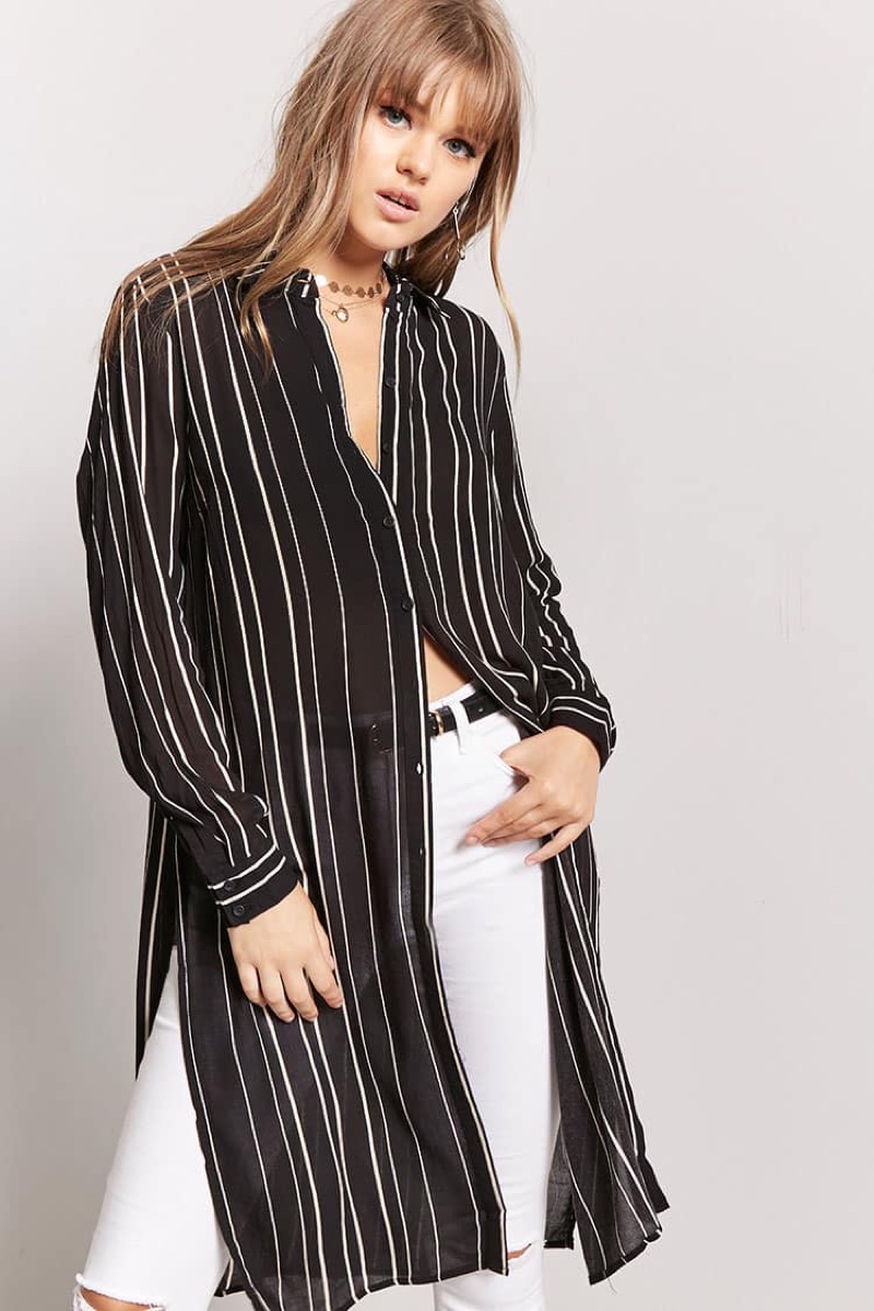 Forever 21 Striped Sheer Tunic $12.53 (previously $17.90)