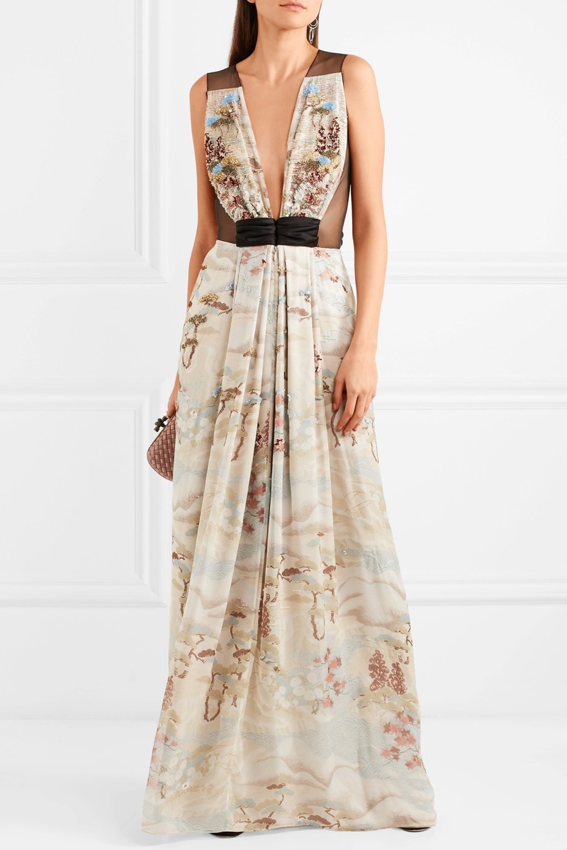 Giorgio Armani Embellished Tulle Silk-Organza Gown $14,295