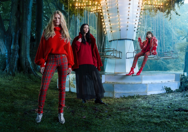 Anna Ewers, Mariacarla Boscono and Charlee Fraser look festive in H&M Holiday 2017 advertising campaign