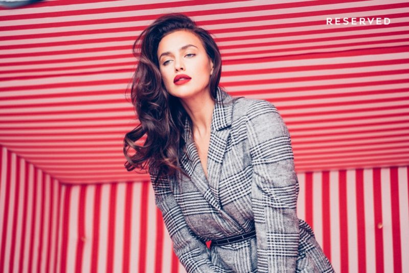 Irina Shayk poses behind-the-scenes at Reserved Christmas 2017 campaign