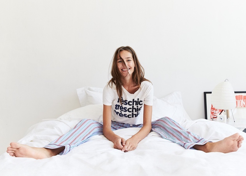 J. Crew Tres Chic T-Shirt and Candy Stripe Pajama Set
