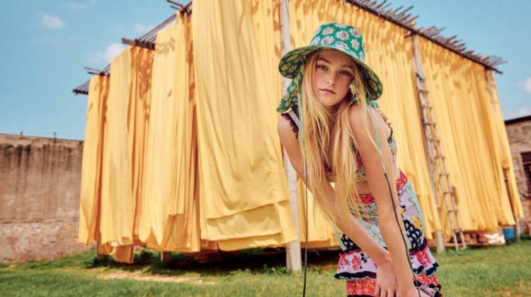 Jean Campbell Wears Colorful Resort Fashions in W Magazine