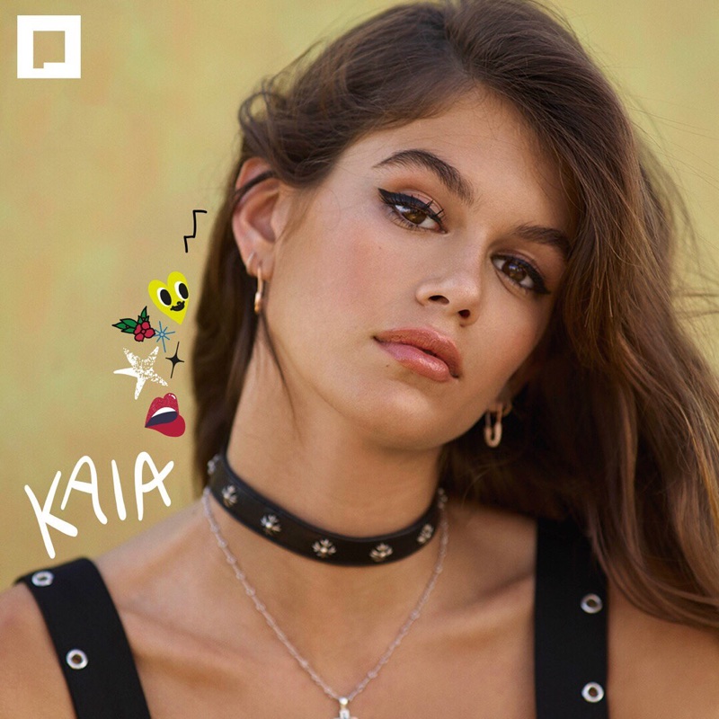 Wearing a choker necklace, Kaia Gerber fronts Penshoppe Holiday 2017 campaign
