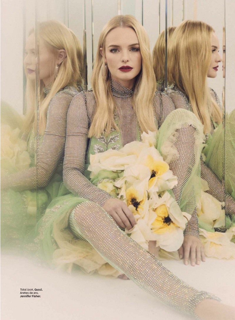 Kate Bosworth wears Gucci look with Jennifer Fisher earrings