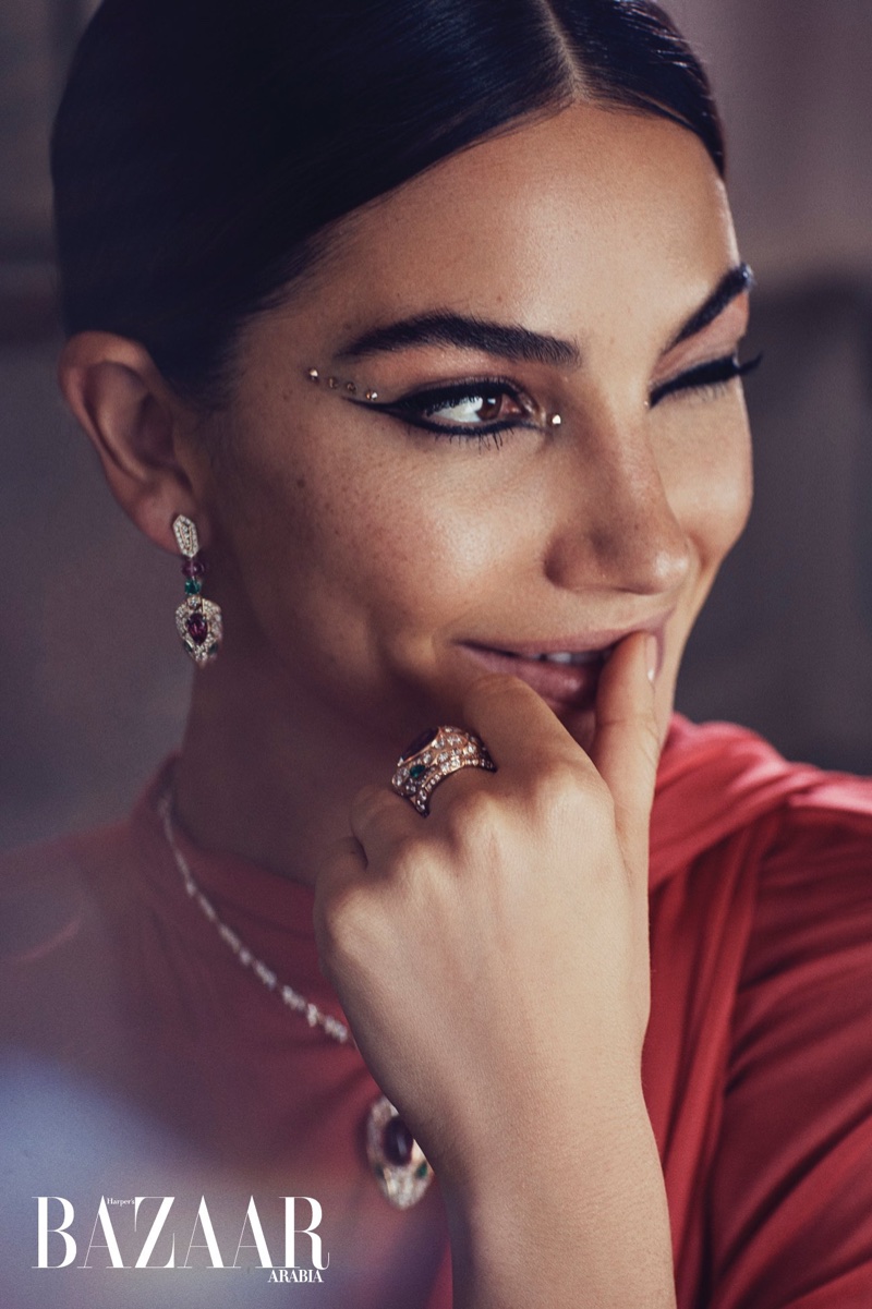 Lily Aldridge Channels Her Inner Movie Star for Harper's Bazaar Arabia