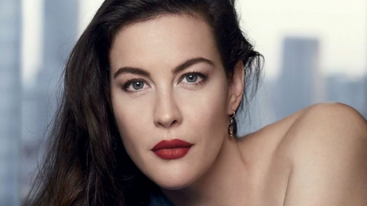 Flaunting some shoulder, Liv Tyler wears Michael Kors Collection toga dress