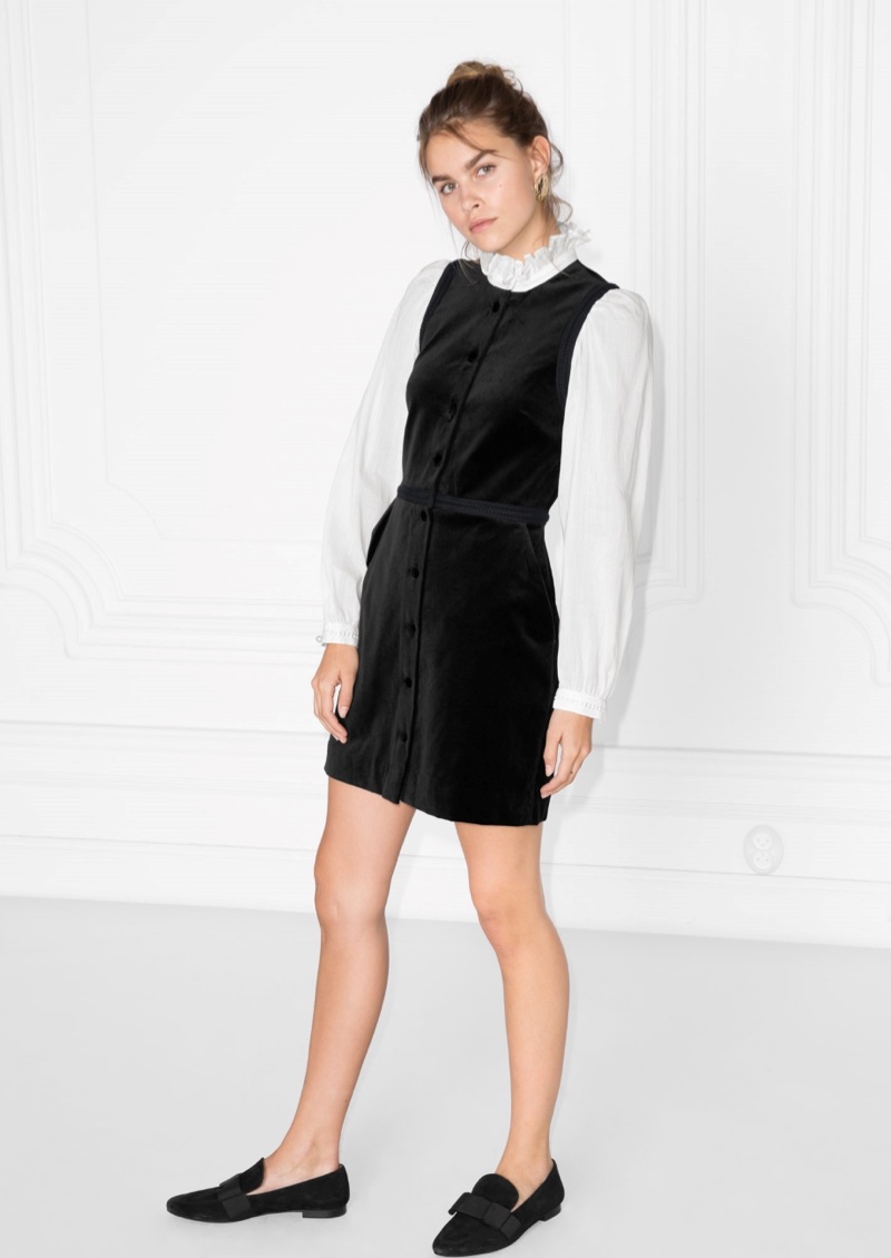 & other stories black velvet dress