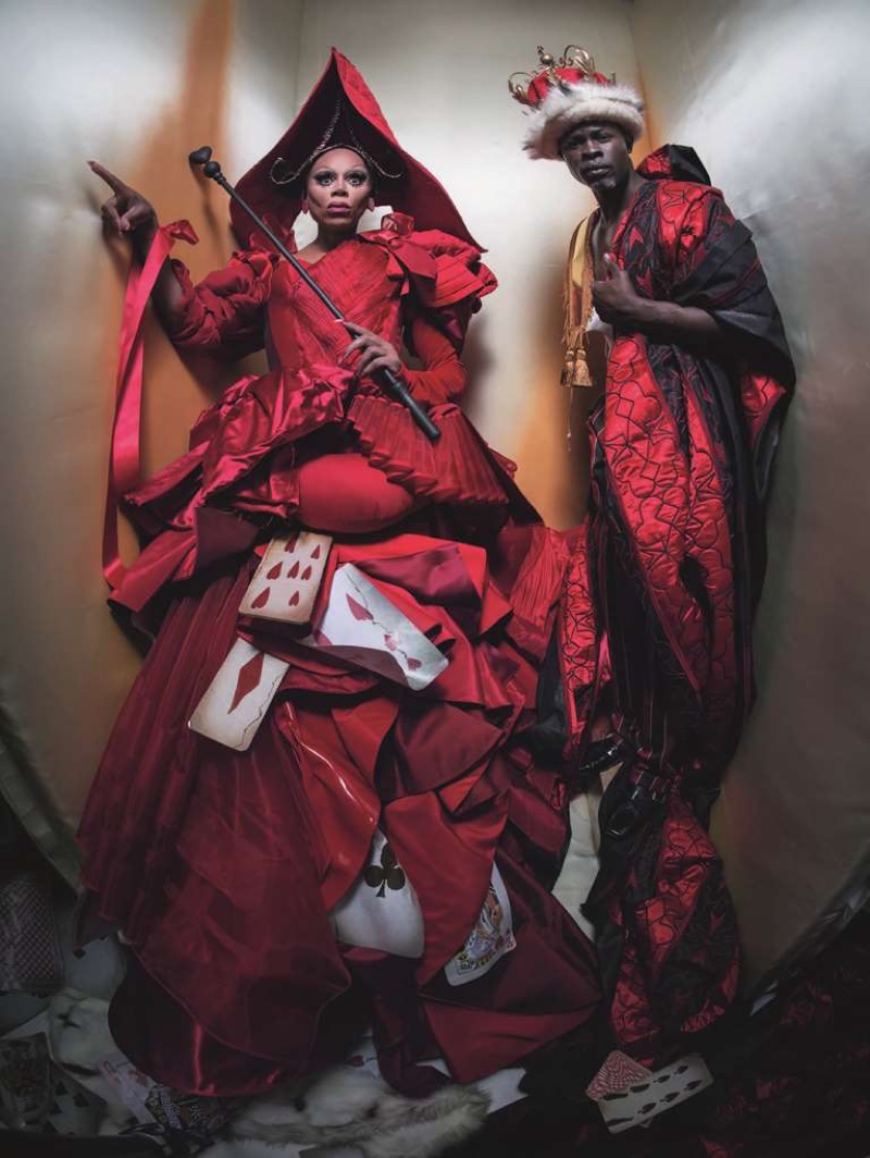 RuPaul as The Queen of Hearts and Djimon Hounsou as The King of Hearts in 2018 Pirelli Calendar