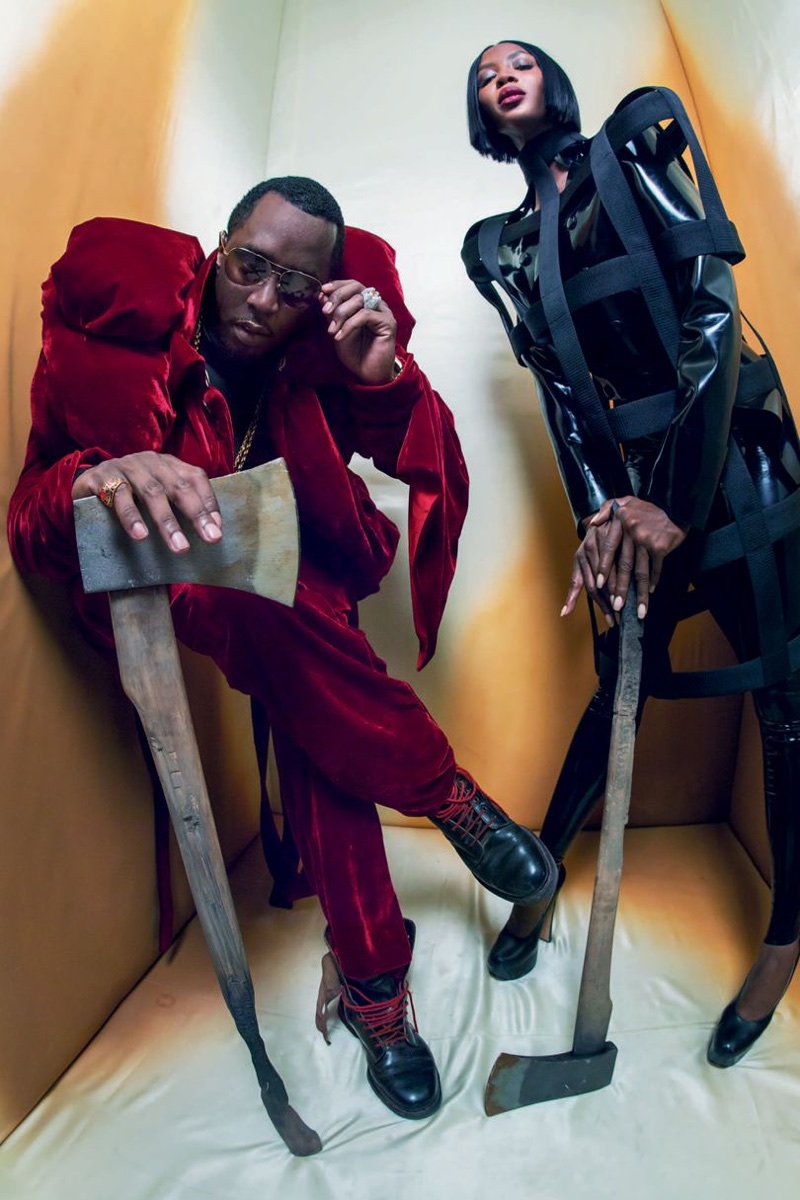 Sean Diddy Combs and Naomi Campbell as The Royal Beheader for the 2018 Pirelli Calendar