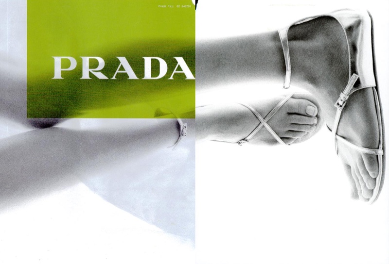 Sandals take the spotlight in Prada's spring-summer 2003 campaign