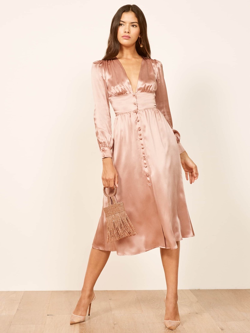Reformation Nicola Dress in Blush $278