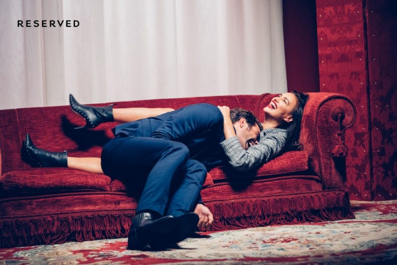 Jon Kortajarena and Irina Shayk are all smiles at Reserved campaign shoot