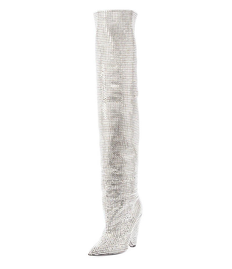 Saint Laurent Embellished Over-the-Knee Boots $10,000