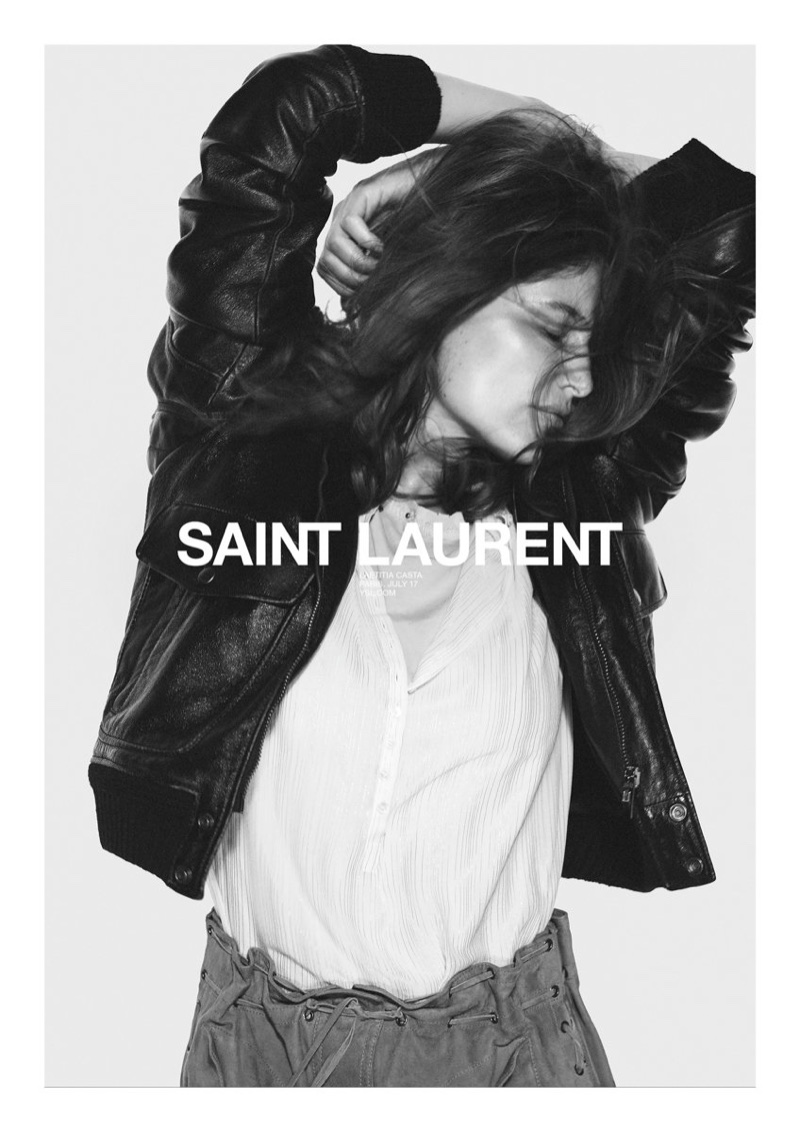 Laetitia Casta stars in Saint Laurent's spring 2018 campaign