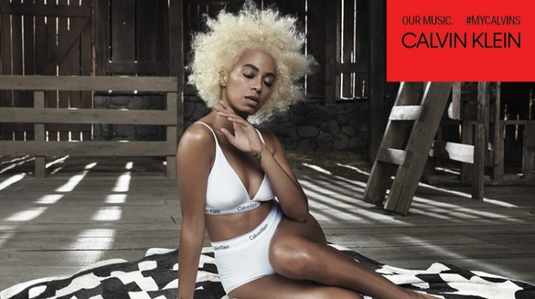 Solange Knowles poses in bralette and briefs for Calvin Klein Underwear campaign