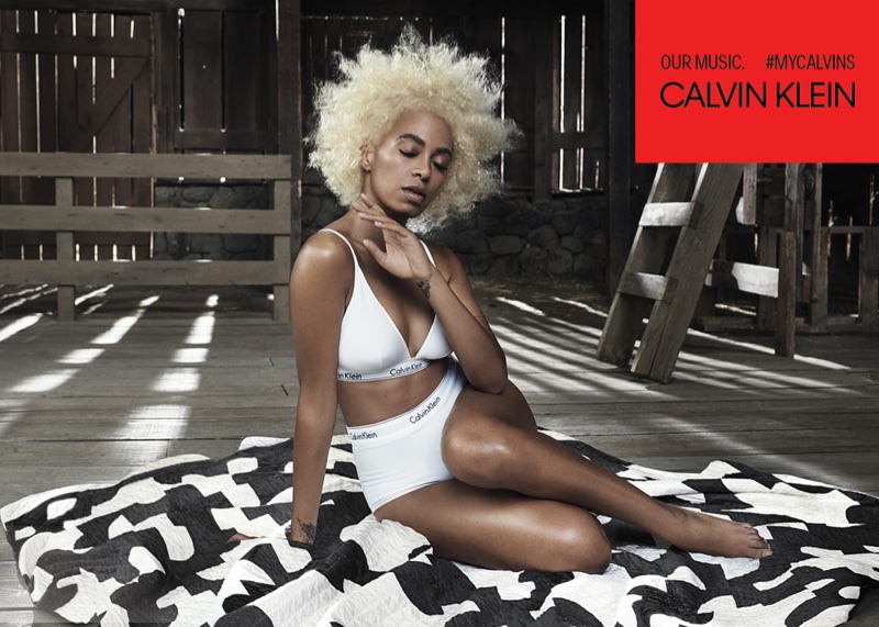 Solange Knowles poses in bralette and briefs for Calvin Klein Underwear campaign