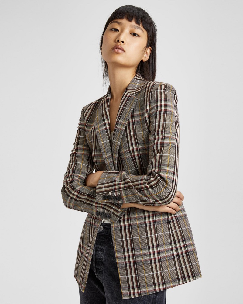 Theory Wool Plaid Power Jacket $357 (previously $595)