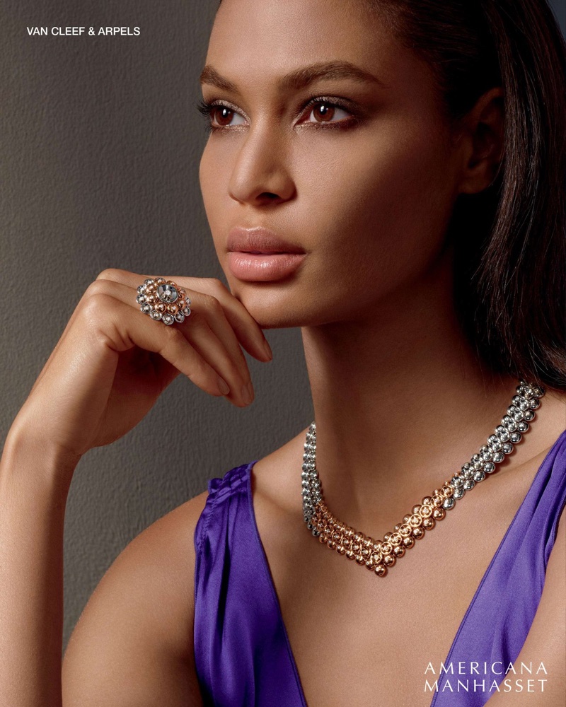 Joan Smalls shines in Van Cleef & Arpels jewelry for Americana Manhasset campaign