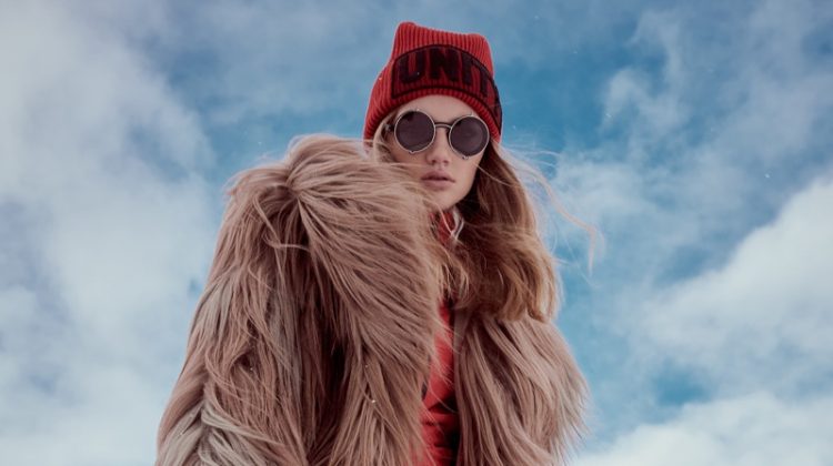 Anna Konecna Has a Stylish Snow Day in Harper’s Bazaar Czech
