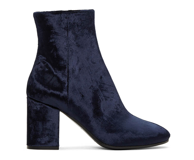 Balenciaga Navy Velvet Ville Boots $617 (previously $995)