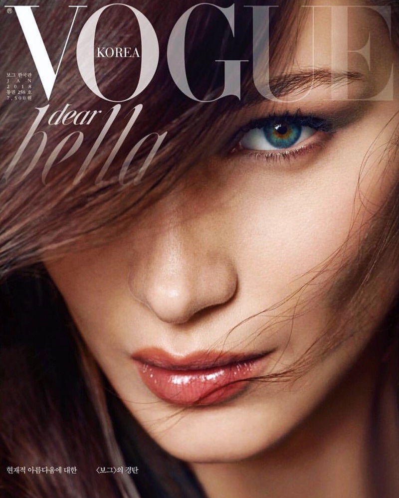 Bella Hadid on Vogue Korea January 2018 Cover