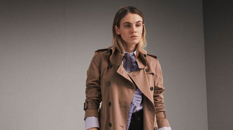 Burberry Tropical Gabardine Trench Coat with Ruffle Detail $1,595 (previously $1,995)