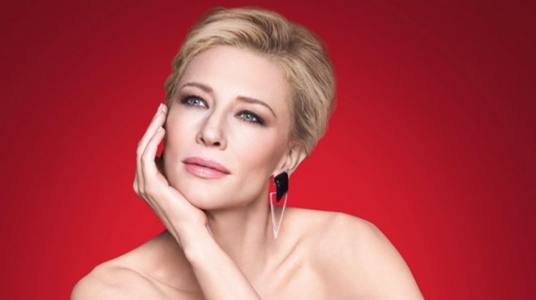 Actress Cate Blanchett looks radiant in a red dress for Giorgio Armani Sì campaign
