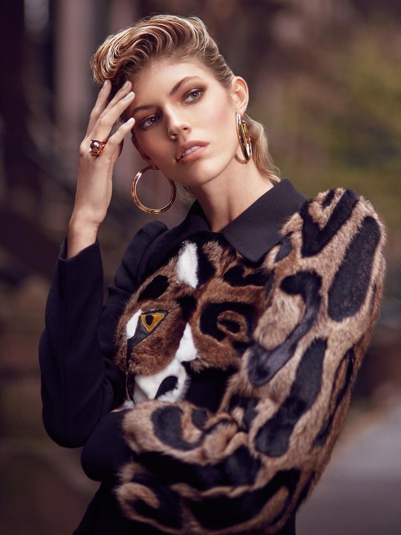 Devon Windsor Layers Up in Winter Coats for Harper's Bazaar Kazakhstan