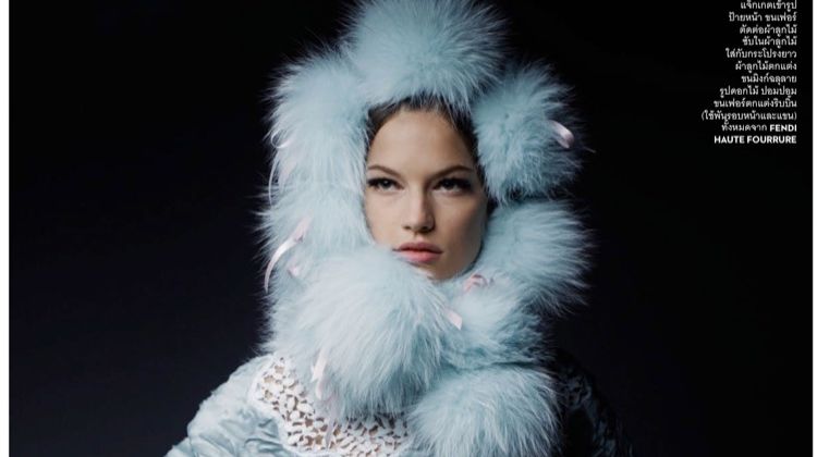 Faretta Captivates in Fendi Haute Fourrure Designs for Vogue Thailand