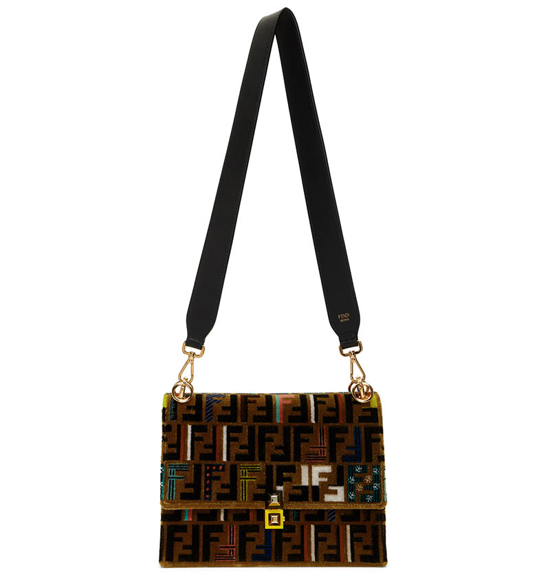 Fendi Velvet Zucca Embroidery Kan I Bag $5005 (previously $7150)