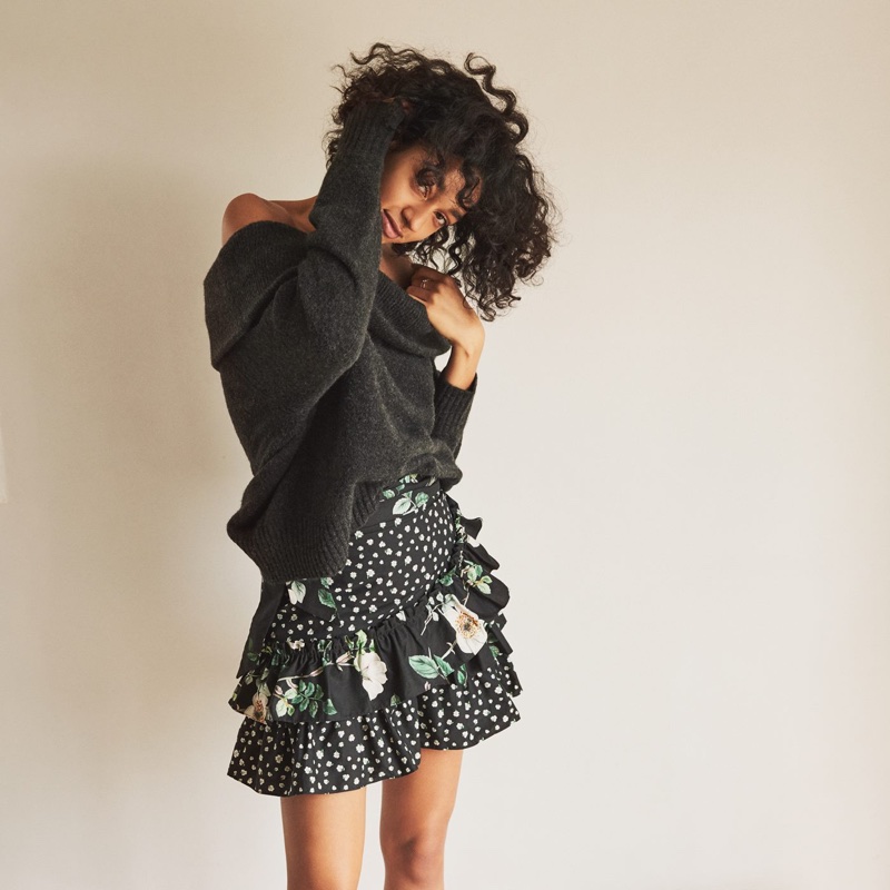 H&M Sweater and Flounced Skirt