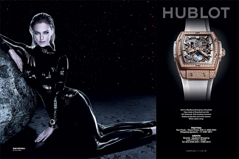 Bar Refaeli looks sleek in Hublot watch advertising campaign