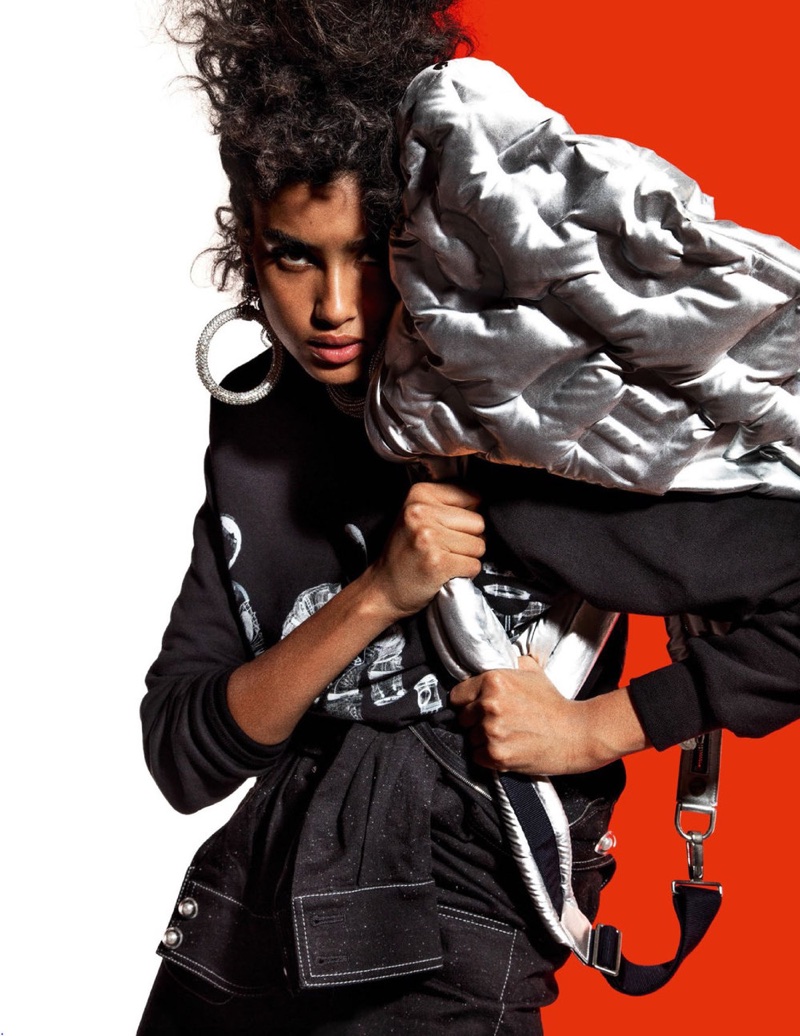 Imaan Hammam Rocks Bold Retro Fashions for Vogue Paris