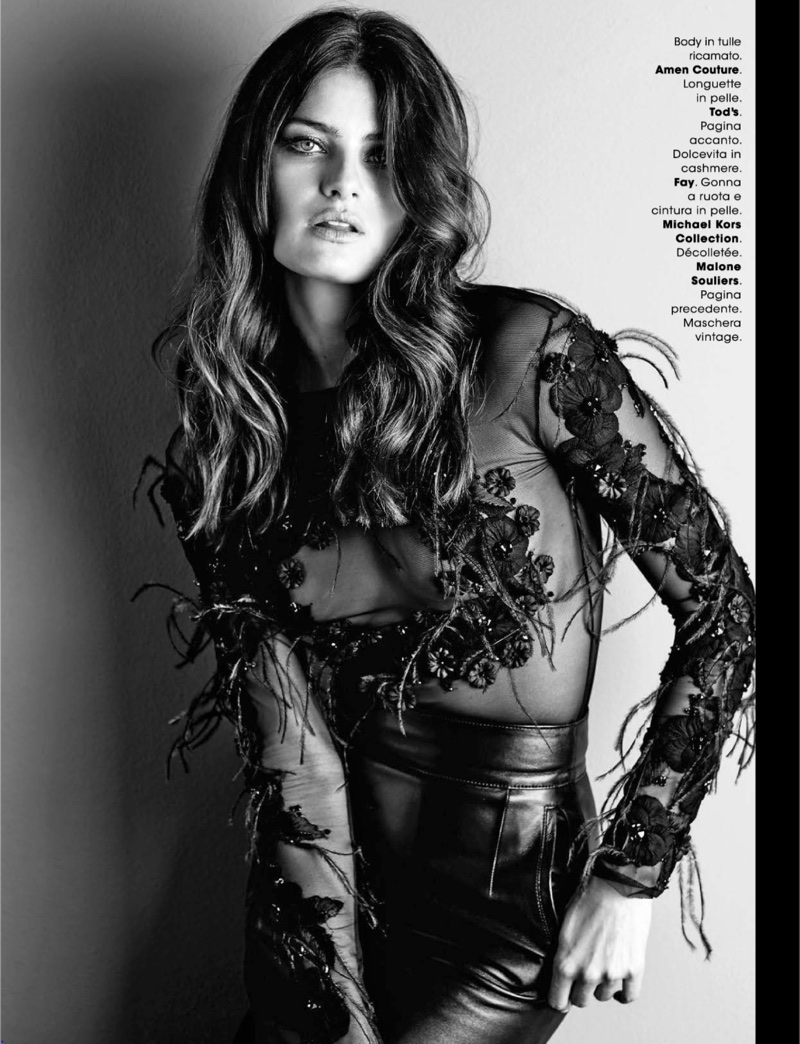Isabeli Fontana Poses in Sleek Fashions for Glamour Italy