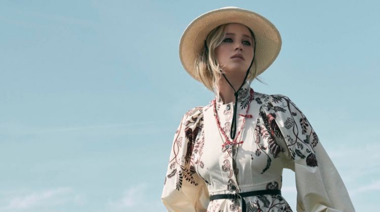Jennifer Lawrence poses in Dior's resort 2018 collection