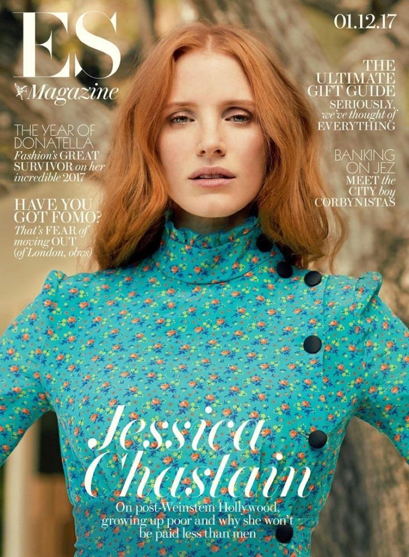 Jessica Chastain on Evening Standard Magazine December 1st, 2017 Cover