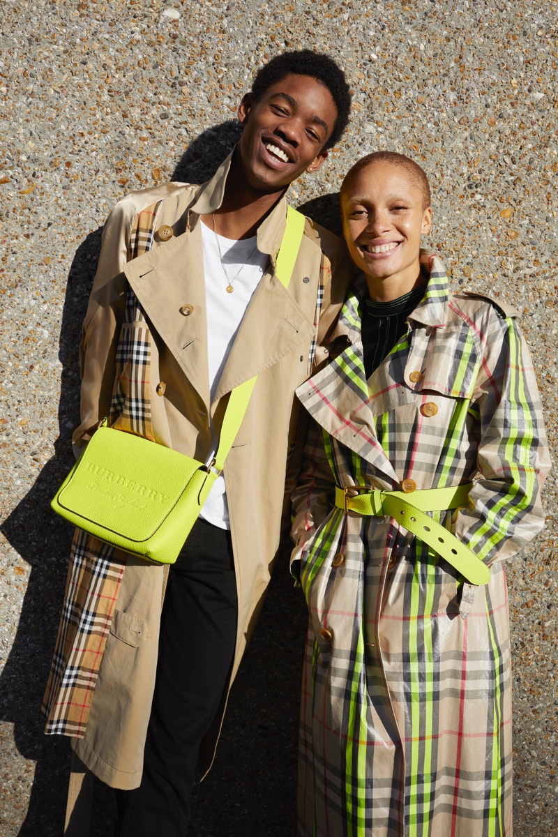 Montell Martin and Adwoa Aboah wear Burberry trench coats for #JuergenXAdwoa campaign