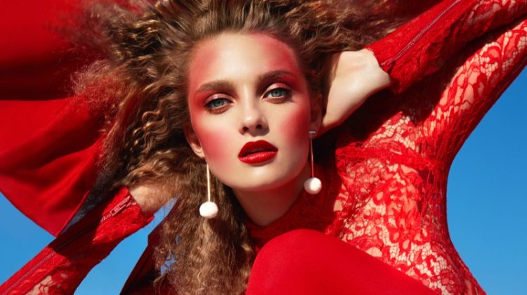 Julia Belyakova Models Holiday Beauty Looks for Vogue Taiwan