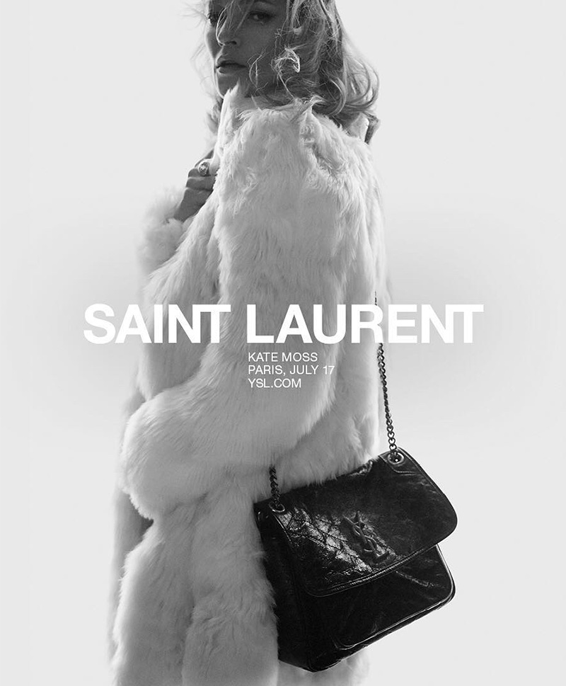 David Sims photographs Kate Moss for Saint Laurent's spring 2018 campaign