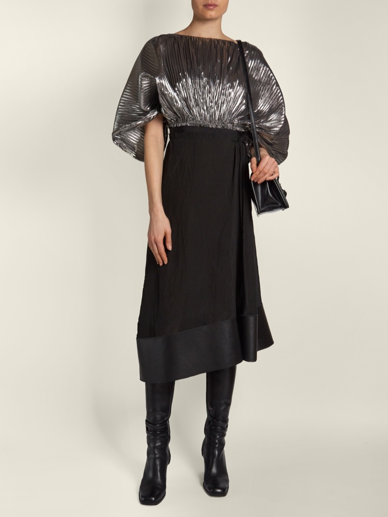 Loewe Bi-Color Cocoon-Sleeved Lurex Dress $1,715 (previously $2,450)