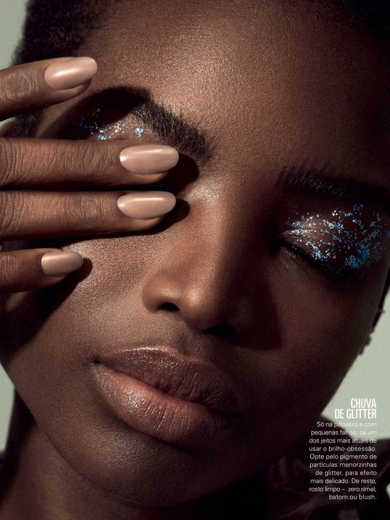 Hailey Baldwin & Maria Borges Model Shimmering Makeup Looks for Glamour Brazil