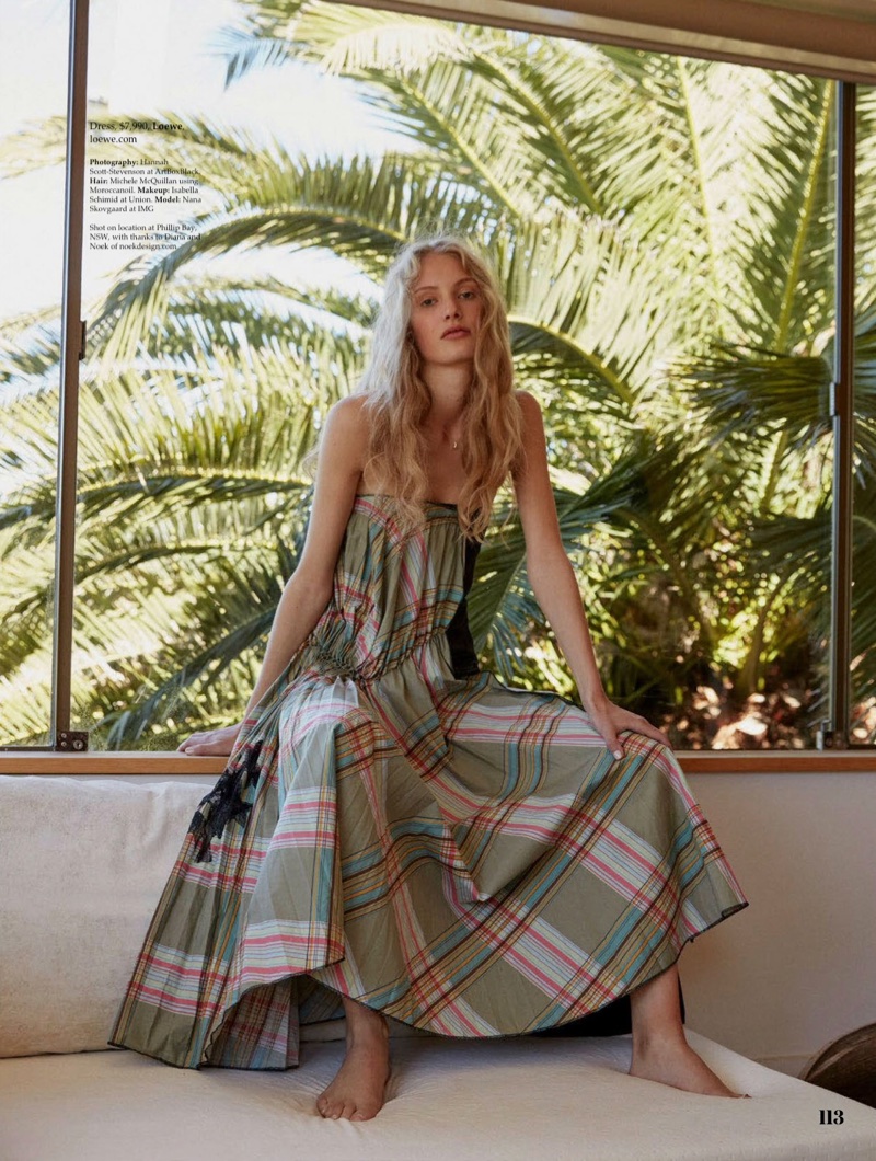 Nana Skovgaard Wears Beach-Ready Fashions for ELLE Australia