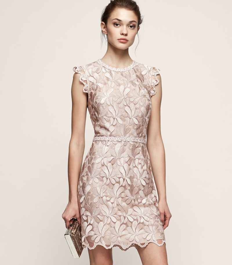 REISS Sami Lace Open-Back Dress $290 (previously $425)