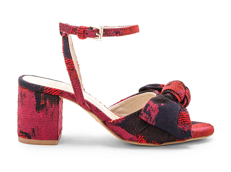 RAYE x Stone_Cold_Fox Carmine Calf Hair Mule in Red Brocade $178